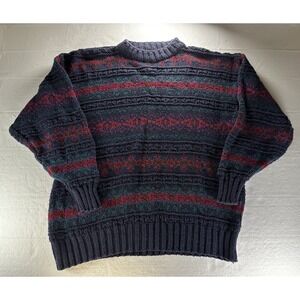 Vintage Shenandoah Sweater Womens XL Crewneck 90s Retro Knit Square Grandmaacore